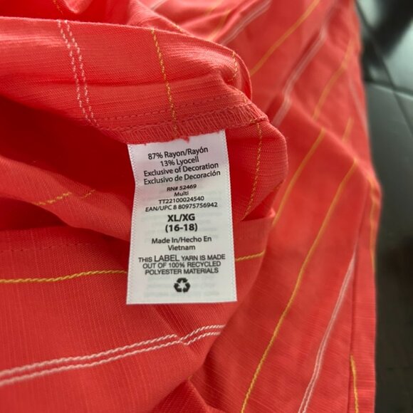 BNWT Time & Tru Coral Flutter Hem Midi Dress Sz XL (16-18) - Picture 5 of 6